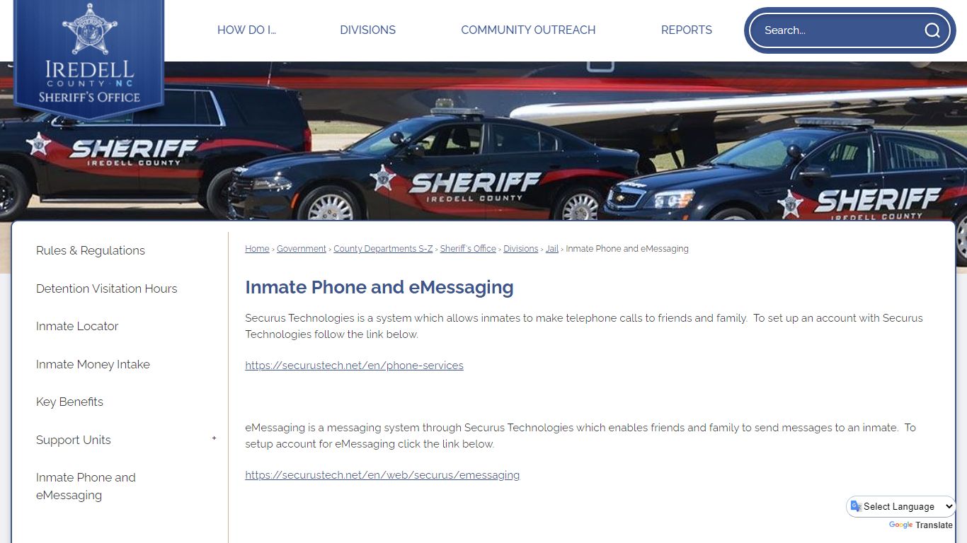 Inmate Phone and eMessaging | Iredell County, NC